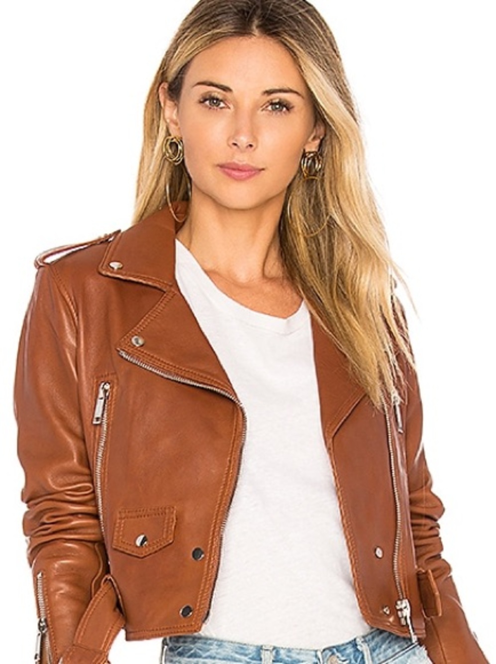 LTH JKT Women’s Brown Leather Moto Jacket Small